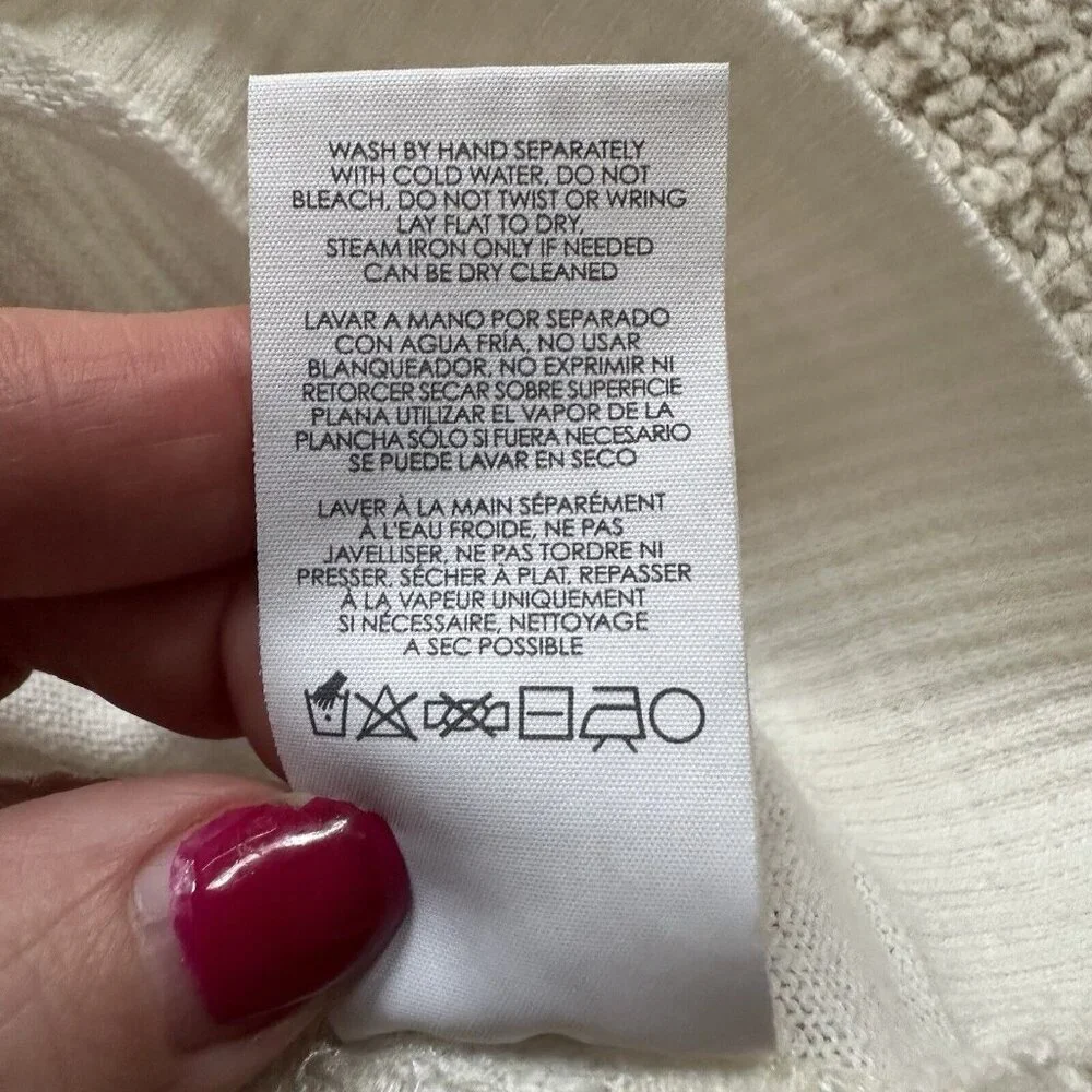 Cabi Sweater Women's XS White Cream Sophia Lace Back Sweater Feminine 5005 - Picture 11 of 14